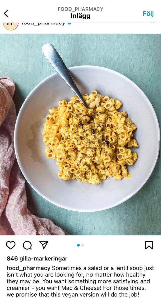 Skål med Mac n cheese