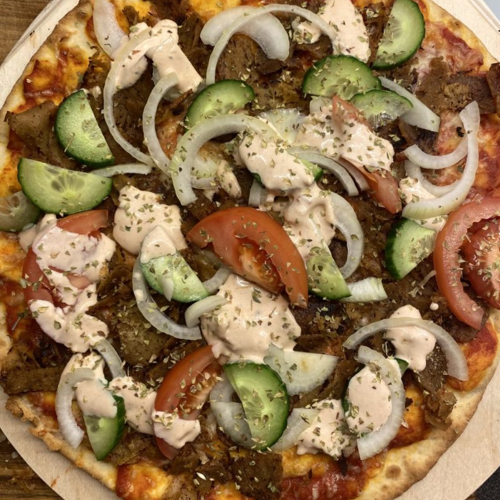 Vegetarisk kebabpizza